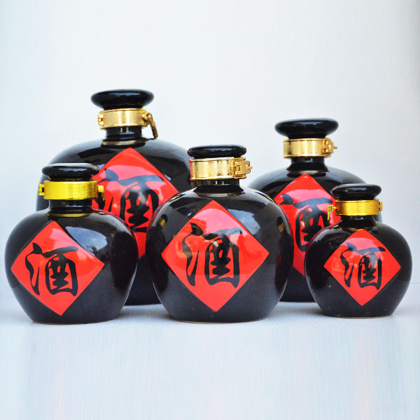 湖南通用烤花紅酒陶瓷酒瓶